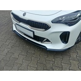 Накладка сплиттер на передний бампер Вар2 на Kia Stinger GT